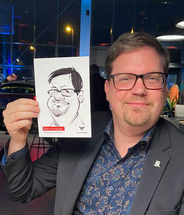Digitale Karikaturen-live auf dem iPad.