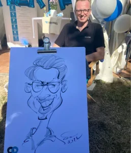 Karikaturen-an-dem-Hermes-Stand-in-Magdeburg.