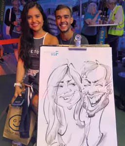 Karikaturist-an-dem-Museumsuferfest-in-Frankfurt.