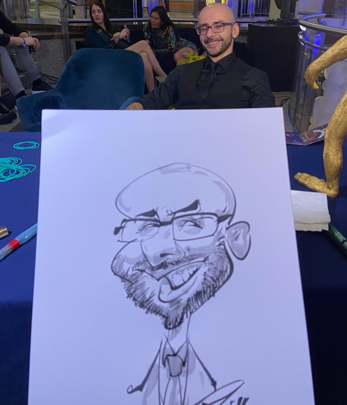 Karikaturist in Berlin - Schnellzeichner im Hilton Berlin.