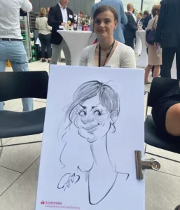 Schnellzeichner-Karikaturist-an-der-Firmen-Event-in-Frankfurt.