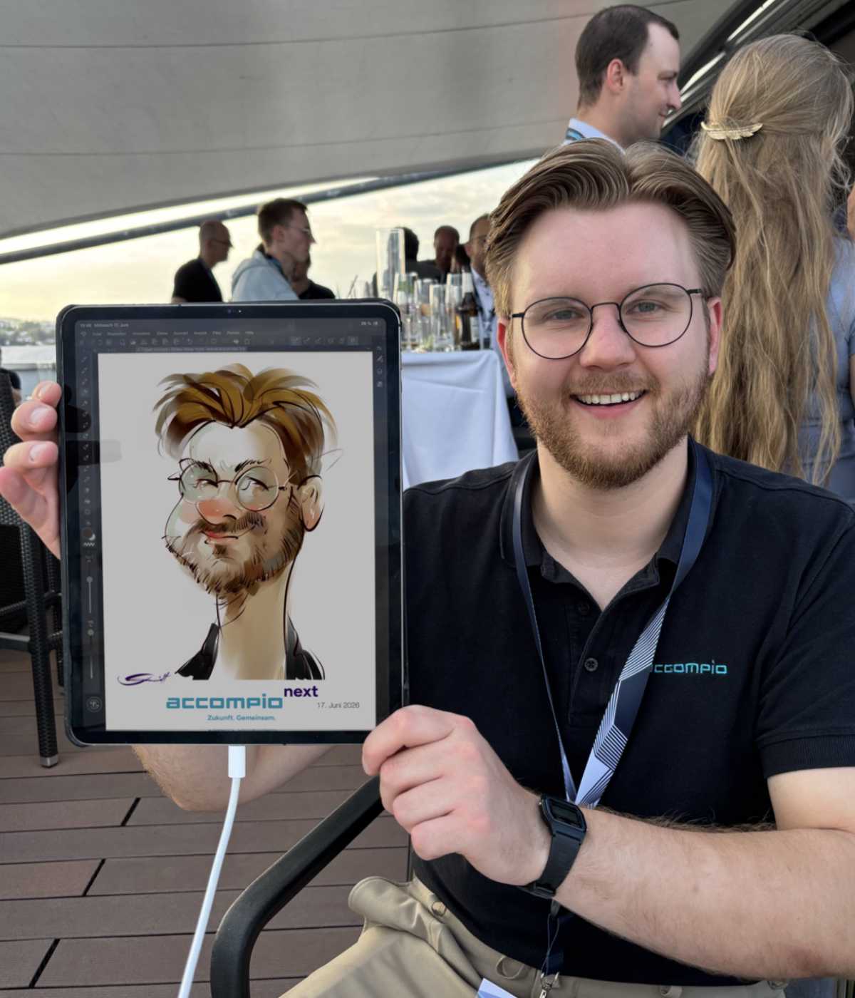 iPad-Zeichner als digitaler Karikaturist in Dresden